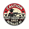 CIFbuy Crazy Chicken Lady Warning Sign Vintage Metal Wall Art(TikTok, temu pick-up service)