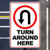CIFbuy Vintage U Turn Traffic Sign Metal Wall Decor for Home Bar Garage (TikTok, temu pick-up service)