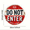CIFbuy Vintage Do Not Enter Sign Round Metal Wall Decor for Garage Bar Home Cafe (TikTok, temu pick-up service)