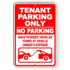 CIFbuy Weatherproof Tenant Parking Only No Unauthorized Towing Metal Sign (TikTok, temu pick-up service)