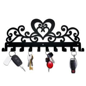 CIFbuyâ„¢ Vintage Heart 10-Hook Key Holder Rustproof Metal Wall Storage Hangers (TikTok, temu pick-up service)