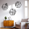 CIFbuy 3-Piece Hexagon Botanical Wall Art Set Metal Decor for Living Room Bedroom Office(TikTok, temu pick-up service)