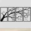 CIFbuy Modern Aluminum Dead Branch and Flying Bird Four-Piece Wall Art Minimalist Nature Theme Home Decor Holiday Gift(TikTok, temu pick-up service)
