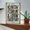 CIFbuy 8x12 Inch ( 20.3x30.5cm ) Vintage Rustic Aluminum Sign Fishing (TikTok, temu pick-up service)
