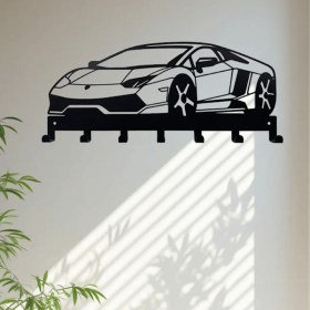 CIFbuyâ„¢ 7-Hook Black Metal Key Holder Wall Mounted Entryway Storage Decor (TikTok, temu pick-up service)