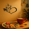 CIFbuy Vintage Heart Shaped iron Wall Art with Roses Butterflies Floral Decor for Living Room Bedroom Home Office (TikTok, temu pick-up service)