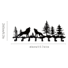 "Wolf Key Holder Wall Mount - 8 Hook Coat Rack for Keys, Hats & Scarves - Rustic Entryway Organizer for Hallway