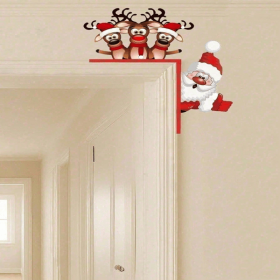 CIFbuy Waterproof Reindeer Christmas Door Decor Outdoor Indoor Holiday Home Decoration(TikTok, temu pick-up service)