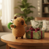 Handmade woven capybara gift box set, perfect for desk decoration, backpack charm, and suitable as a gift for elderly people, friends