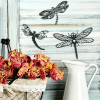 CIFbuy Gothic Dragonfly Wall Art Set of 3 Handmade iron Vintage Living Room Bedroom Decor(TikTok, temu pick-up service)