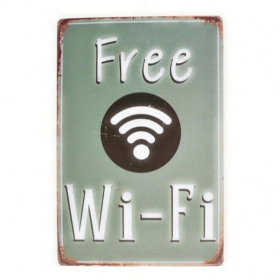 CIFbuy Free WiFi Metal Sign Business Outdoor Decor Hotel Street Sign (TikTok, temu pick-up service)