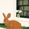 1pc Metal Bunny Yard Stake, Rabbit Garden Decor, Easter Country Animal Art Yard Sign, Outdoor Decoration for Lawn, Patio, Flower Bed, Flower Pot