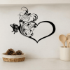 CIFbuy Vintage Heart Shaped iron Wall Art with Roses Butterflies Floral Decor for Living Room Bedroom Home Office (TikTok, temu pick-up service)