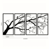 CIFbuy Modern Aluminum Dead Branch and Flying Bird Four-Piece Wall Art Minimalist Nature Theme Home Decor Holiday Gift(TikTok, temu pick-up service)