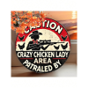 CIFbuy Crazy Chicken Lady Warning Sign Vintage Metal Wall Art(TikTok, temu pick-up service)