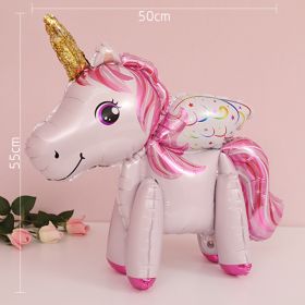 60cm 3D Unicorn Balloon Foil Inflatable Rainbow Birthday Balloons Wedding Baby Shower Kid Birthday Party Decorations Globos Gift (Color: 3D Unicorn wing P, Ballon Size: As shown)