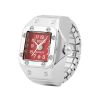 Mini Finger Ring Watch Square Quartz Easy Reader Watch Alloy Case Watch 4 Colors Valentine's Day Gift For Her